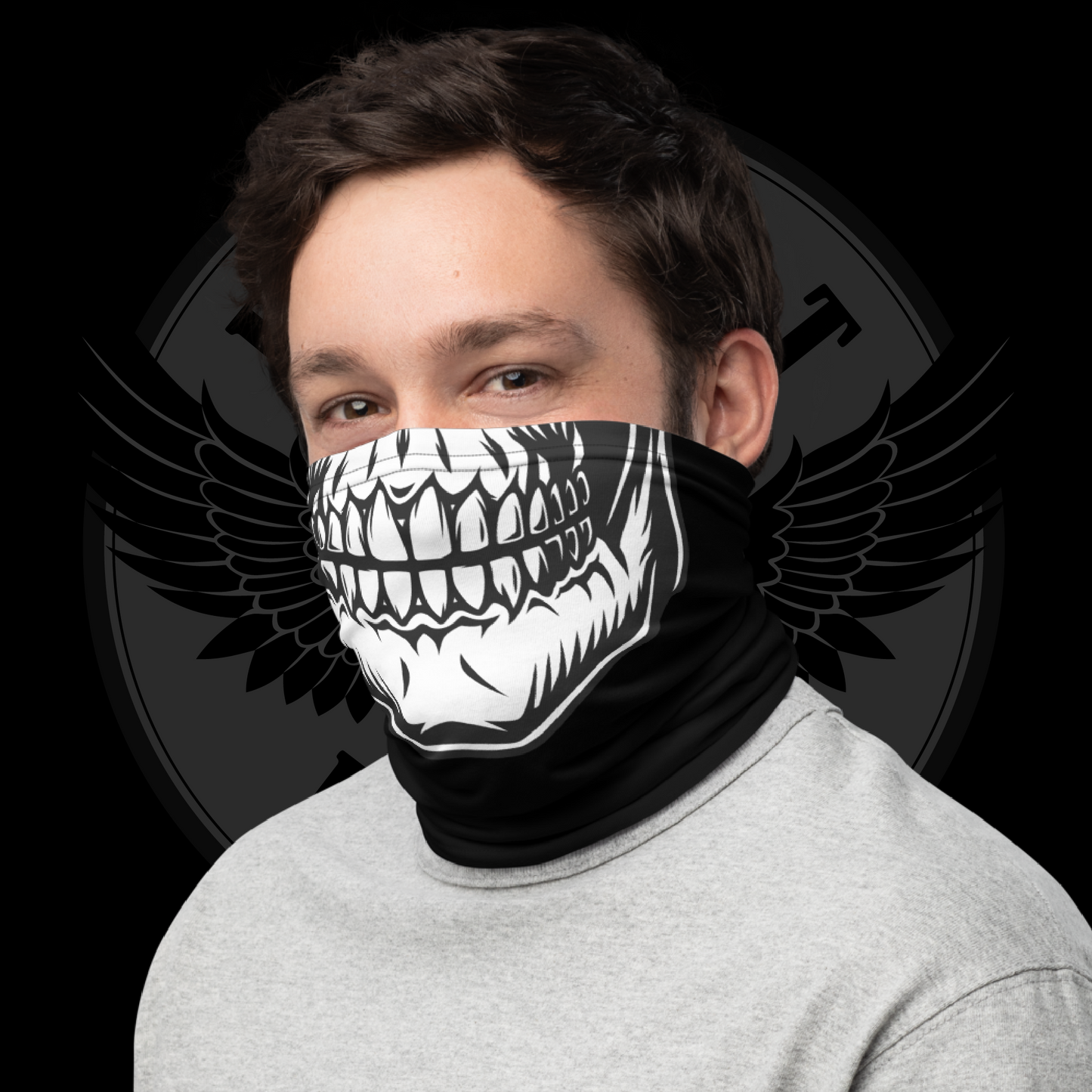 Black Skull Tactical Face Cover – Multifunctional Neck Gaiter