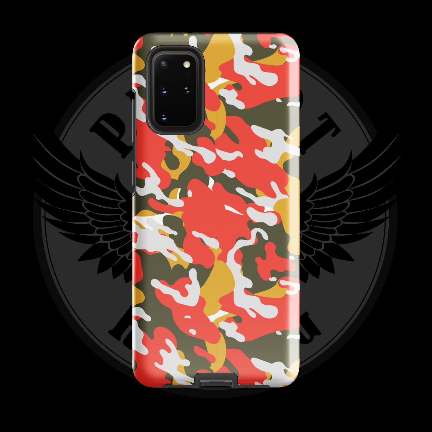 Valor Flame Camo Samsung Case – Rugged Dual-Layer Protection with Free Shipping