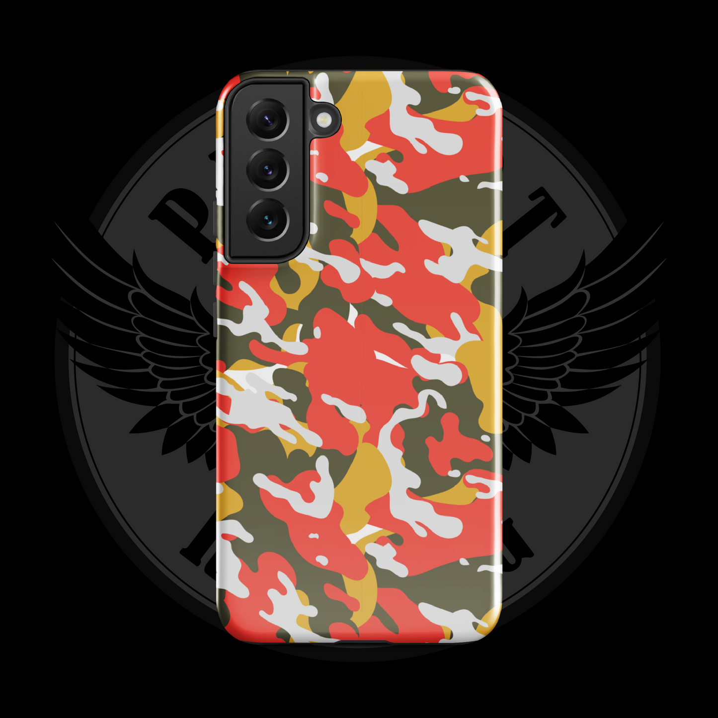 Valor Flame Camo Samsung Case – Rugged Dual-Layer Protection with Free Shipping