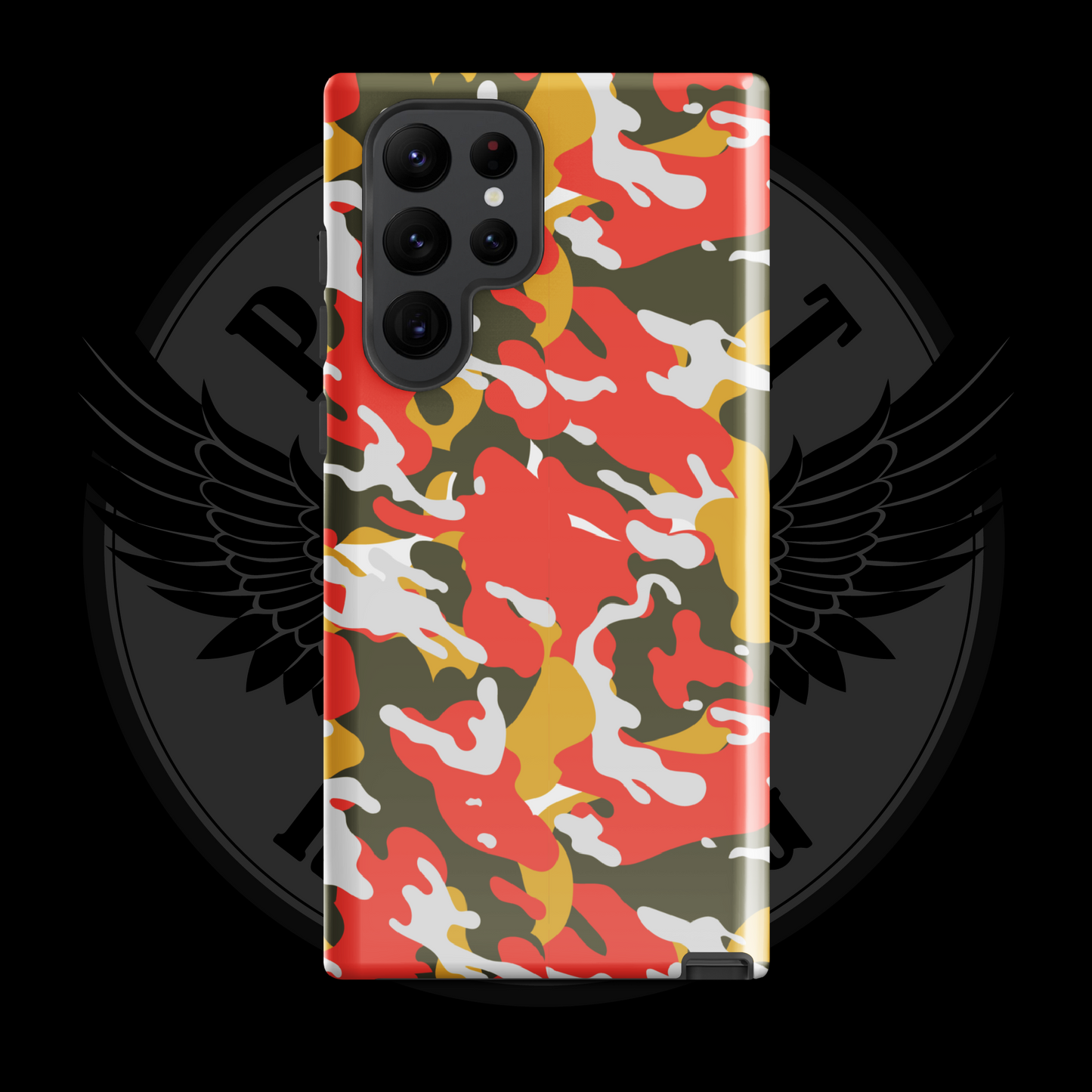 Valor Flame Camo Samsung Case – Rugged Dual-Layer Protection with Free Shipping