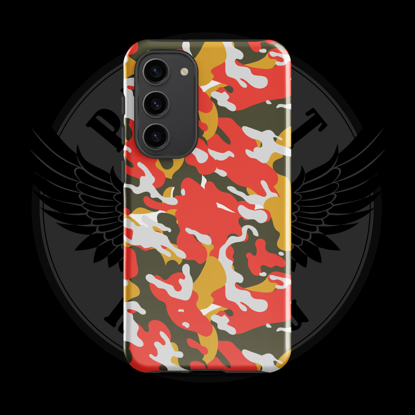 Valor Flame Camo Samsung Case – Rugged Dual-Layer Protection with Free Shipping