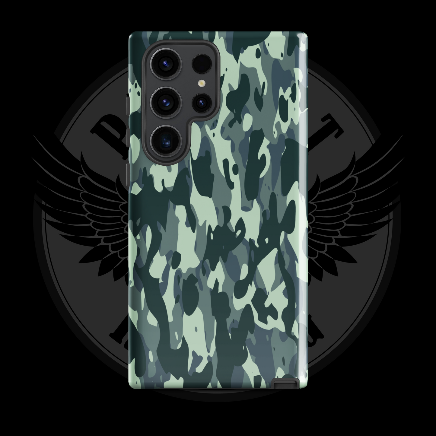 Midnight Stealth Camo Samsung Case – Tactical Dual-Layer Protection with Free Shipping