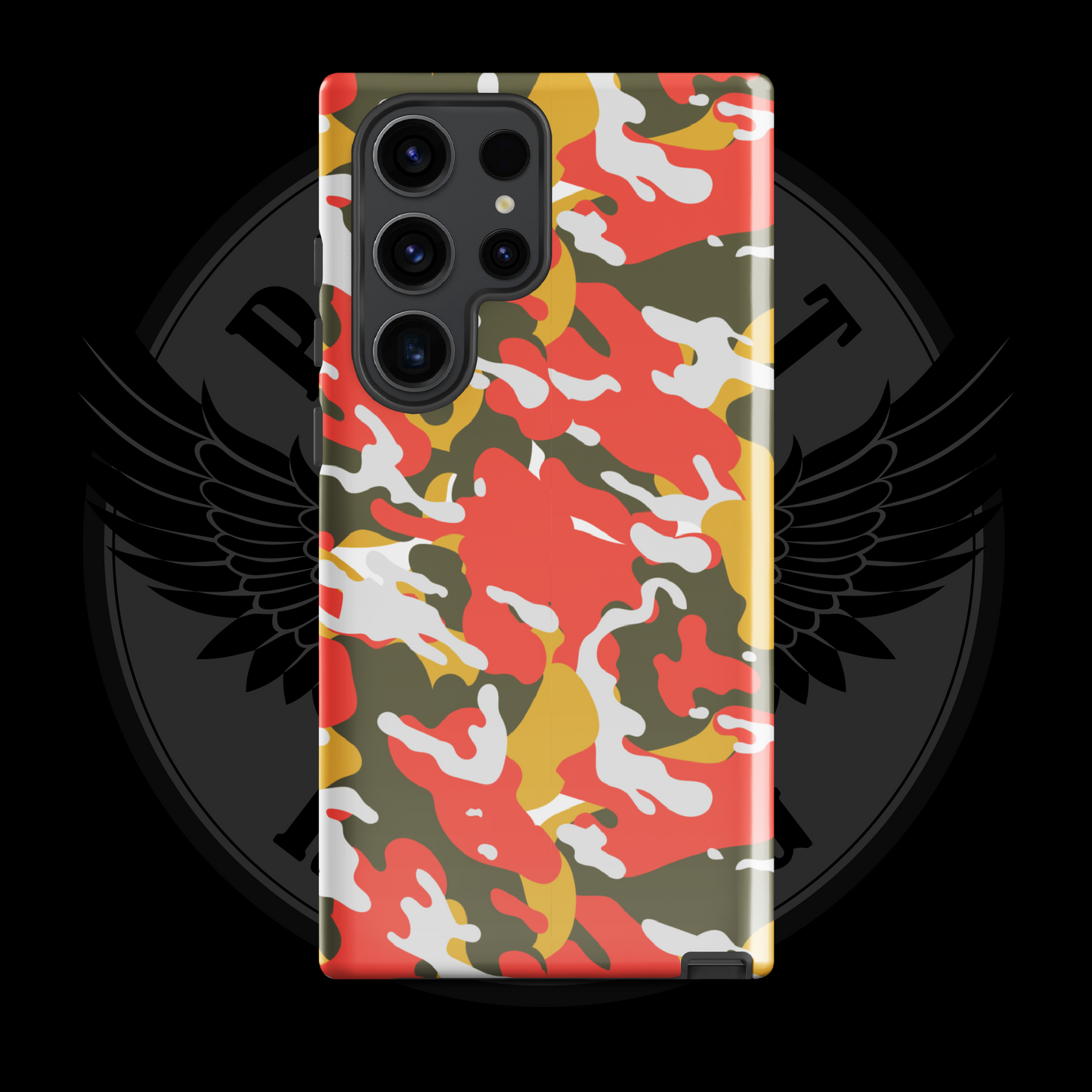 Valor Flame Camo Samsung Case – Rugged Dual-Layer Protection with Free Shipping