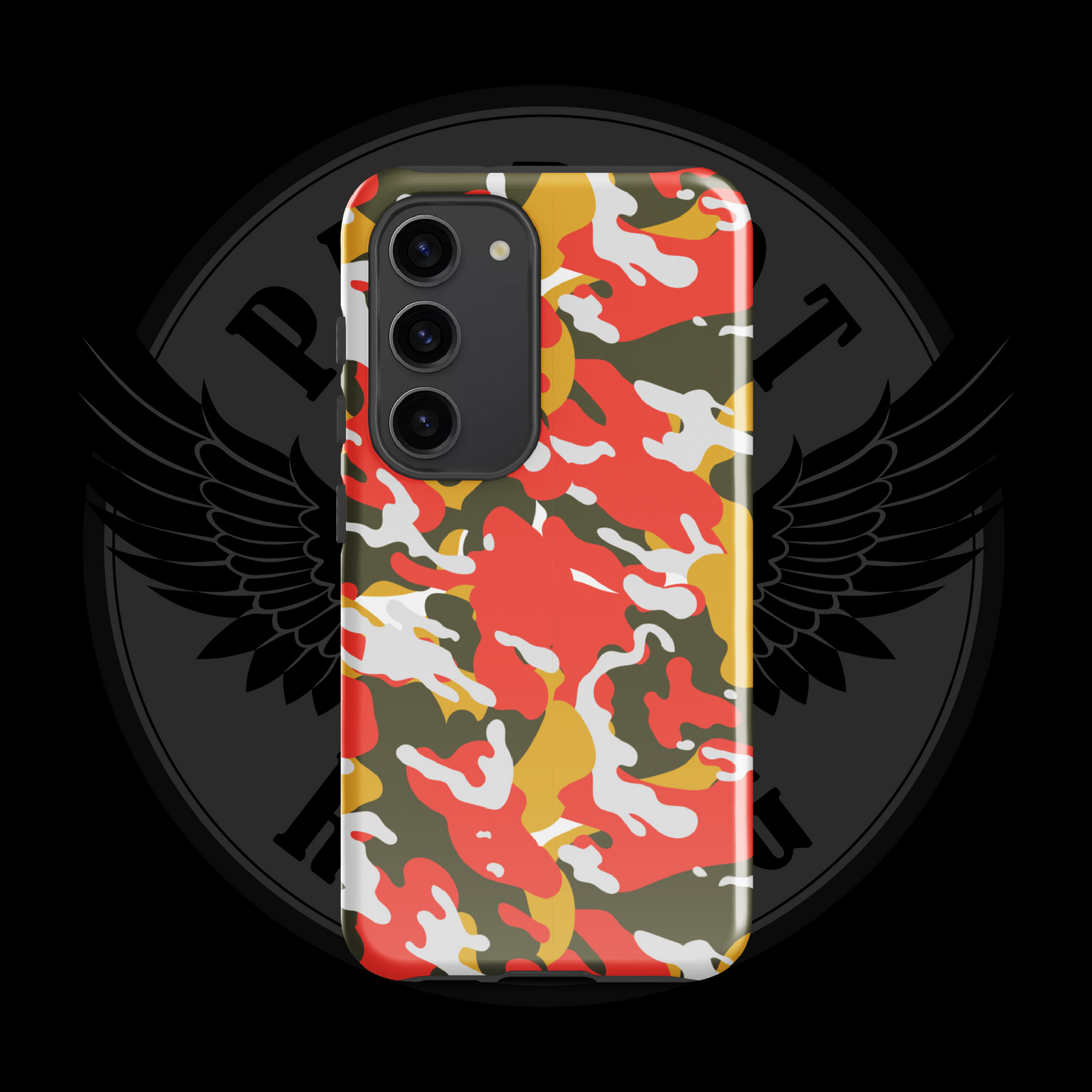 Valor Flame Camo Samsung Case – Rugged Dual-Layer Protection with Free Shipping