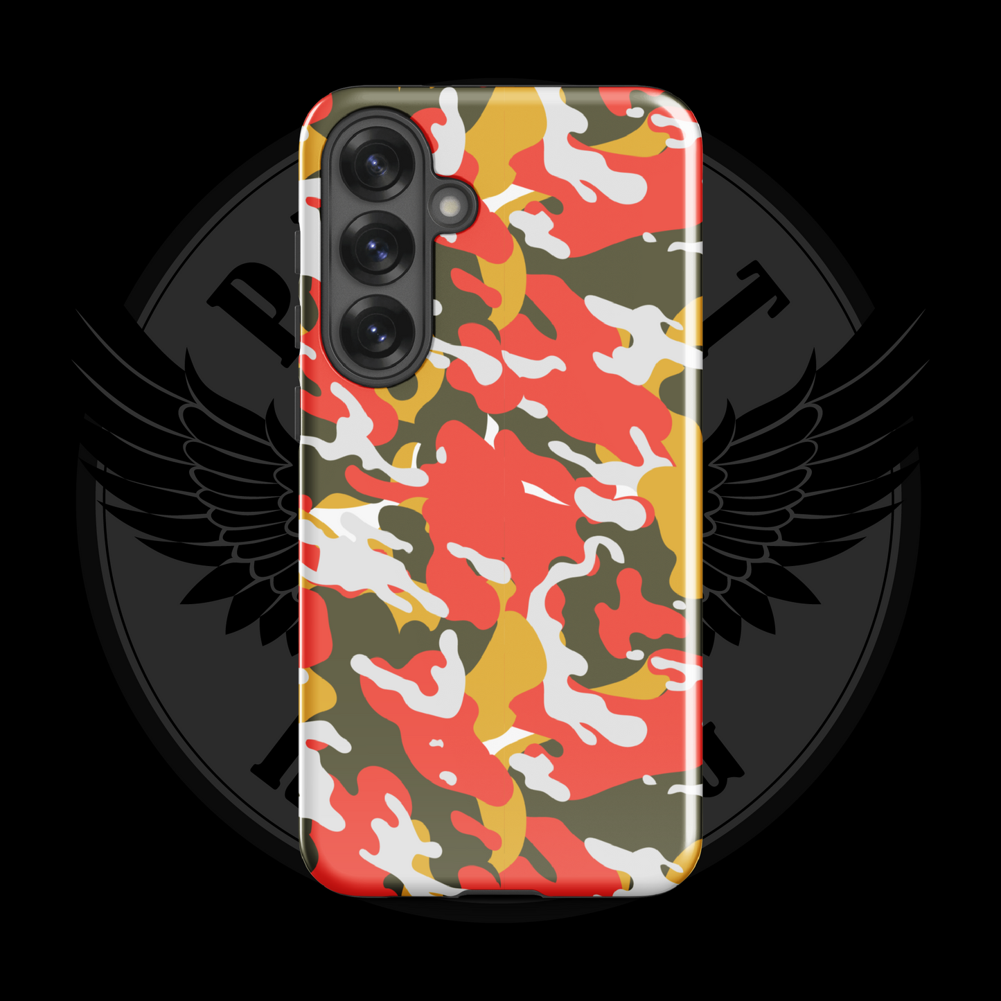 Valor Flame Camo Samsung Case – Rugged Dual-Layer Protection with Free Shipping